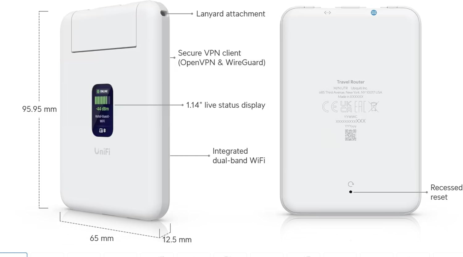Ubiquiti UniFi UTR Travel Router (Power Adapter NOT Included), Ultra-Slim - Image 3