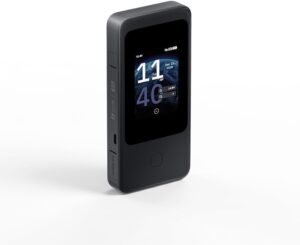 GL.iNet GL-E5800 NA MUDI 7 5G Tri-Band Wi-Fi 7 Travel Router with eSIM | Tri-band Wi-Fi 7 with 5G, eSIM plus dual nano-SIM, 2.5G Ethernet, 2.8 inch touchscreen, 13.5h battery, 700 Mbps VPN