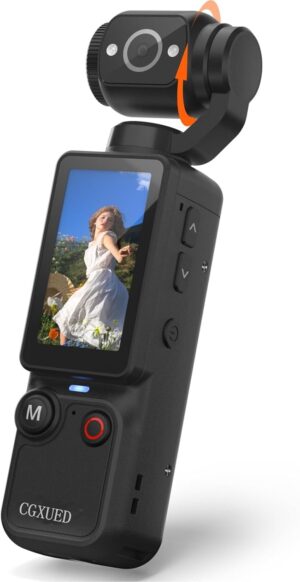Vlogging Camera, Mini Camcorder, Portable Handheld Video Camera | Mini camcorder with 180° rotating lens, 7-hour battery, 32GB card, one-button recording for travel and daily moments